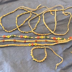 Handmade Lot of Hemp Jewelry with Tiny Glass Beads